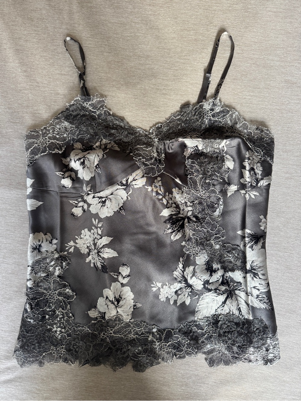 Vintage Renato Nucci 100% Silk Lace Corset Cami Top 40